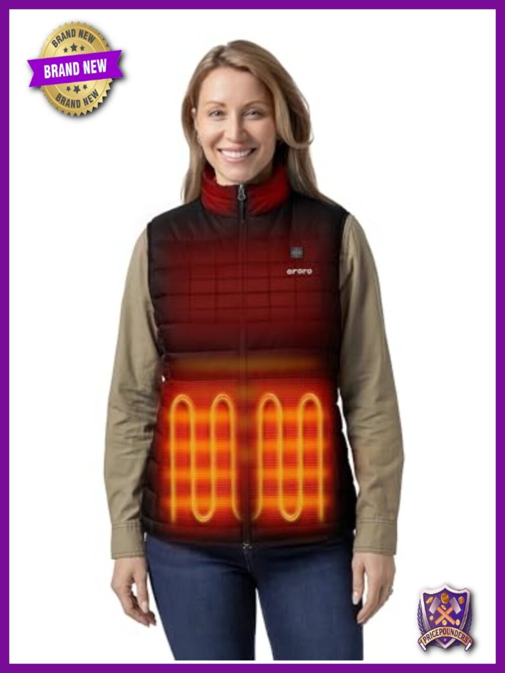 Women's Heated Vest Lightweight 5-Zone Water Resistant Zip Up Quilted Comfort